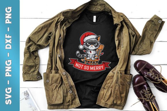 Christmas Cat Not So Merry Funny Cat SVG