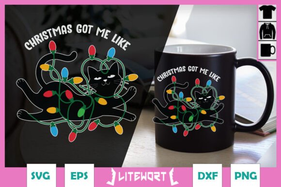 Christmas Got Me Like Funny Cat SVG for Graphics and Crafts