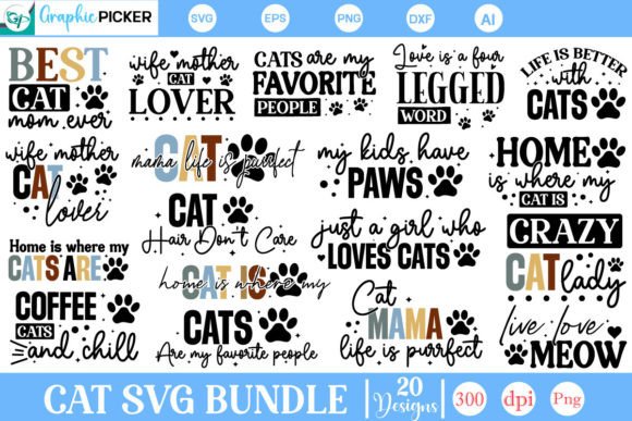 Fun Cat SVG Bundle for Crafts and Graphics