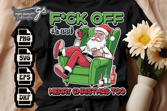 Merry Xmas Too Funny Santa SVG for Graphics and Crafts