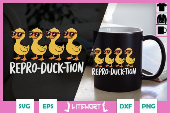 Repro Duck Ton Funny Animal SVG for Graphics and Crafts