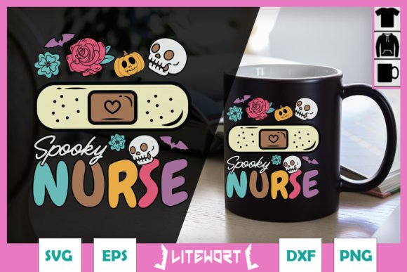 Spooky Nurse Funny Halloween Graphics for Crafts