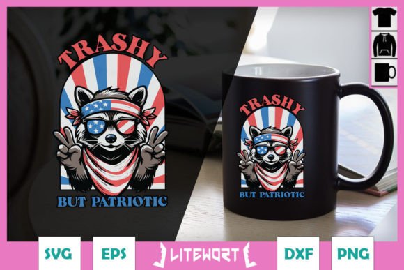 Trashy But Patriotic Funny Raccoon Graphics for Crafts