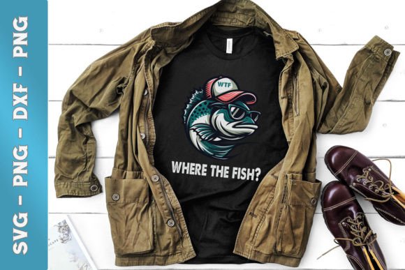 W Where the Fish Funny Fishing SVG